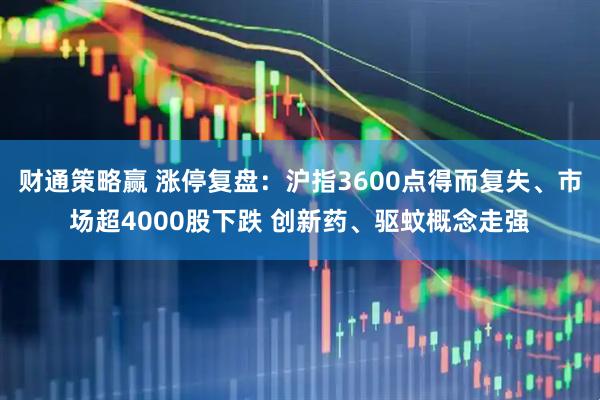 财通策略赢 涨停复盘：沪指3600点得而复失、市场超4000股下跌 创新药、驱蚊概念走强