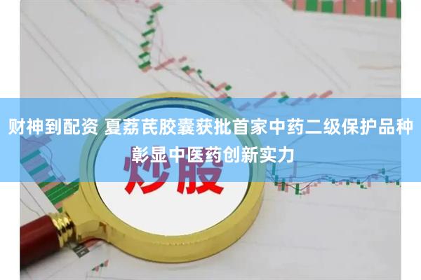 财神到配资 夏荔芪胶囊获批首家中药二级保护品种 彰显中医药创新实力